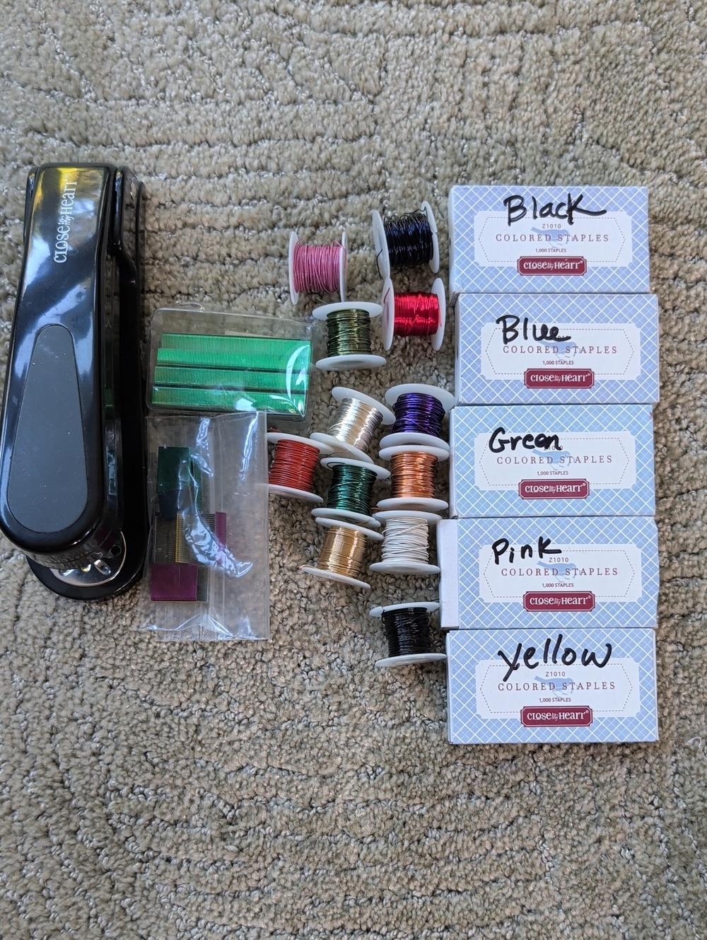 Close to My Heart Black Stapler with Assorted Colored Staples